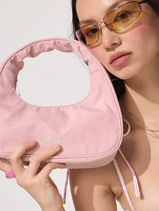 PINK Victoria's Secret Handbags - VS PINK Nylon Mini Hobo Bag Dollhouse Pink NWT